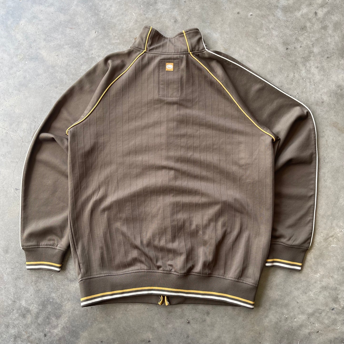 (L) Y2K Ecko Unltd Multi Colored Full Zip Brown Jacket