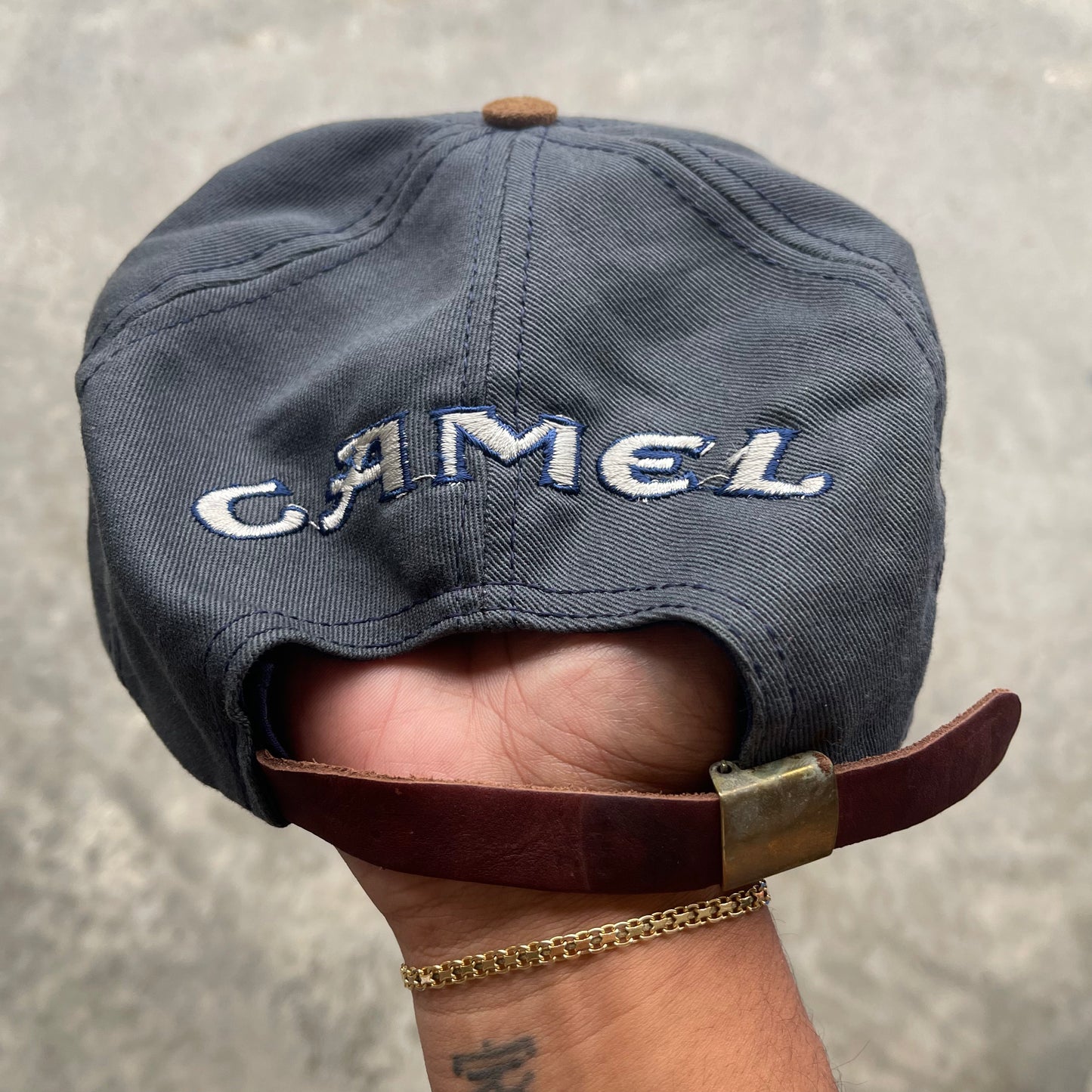 Vintage Joe Camel Cigarettes Leather Strap Hat