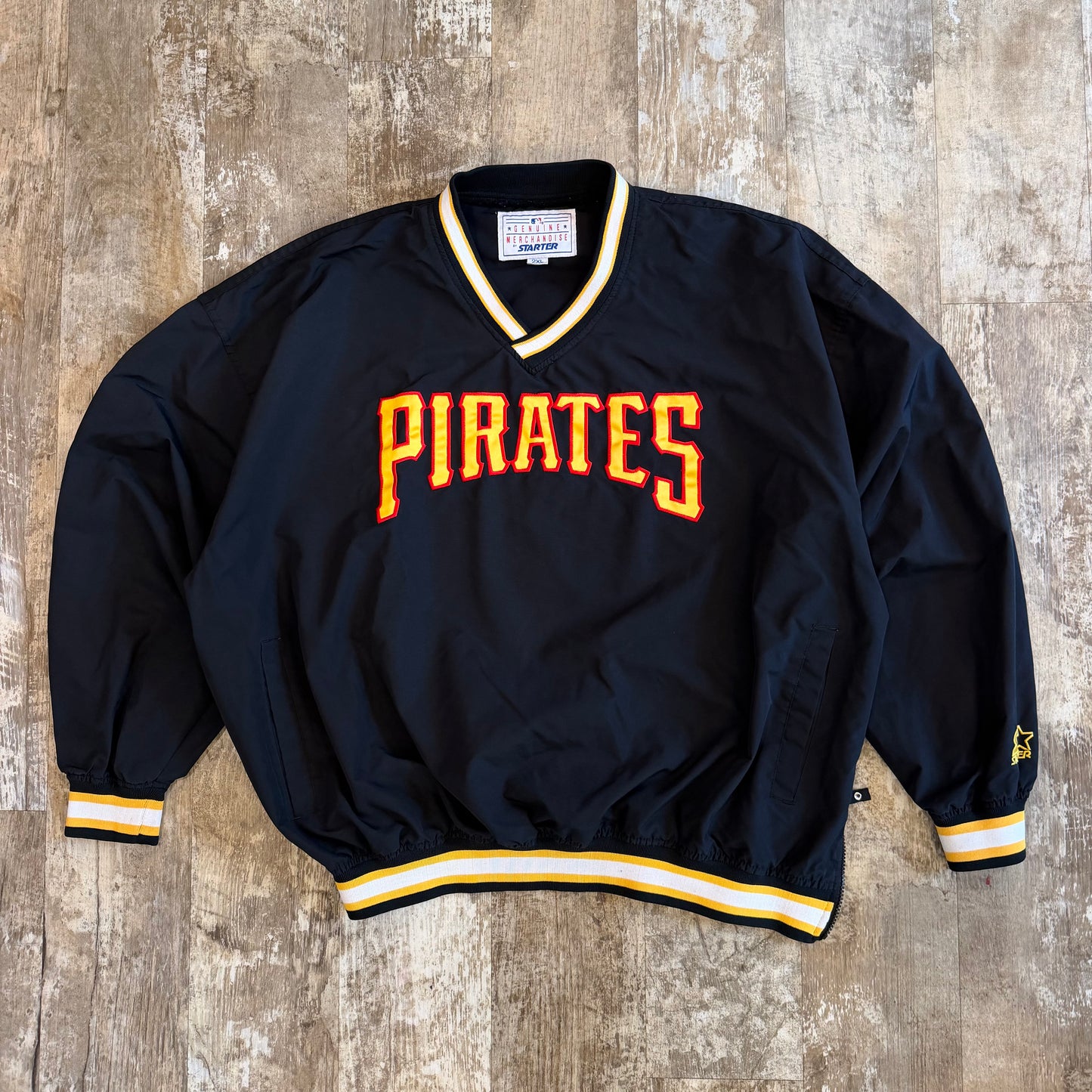 (2XL) Vintage Pittsburgh Pirates MLB Pullover Windbreaker