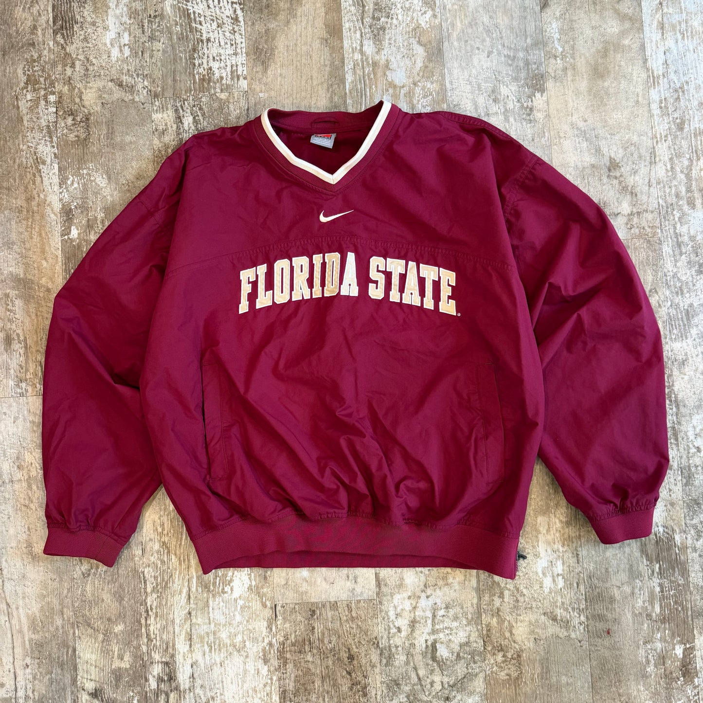 (L) Vintage 2000s Nike Florida State Seminoles Center Swoosh Pullover Windbreaker