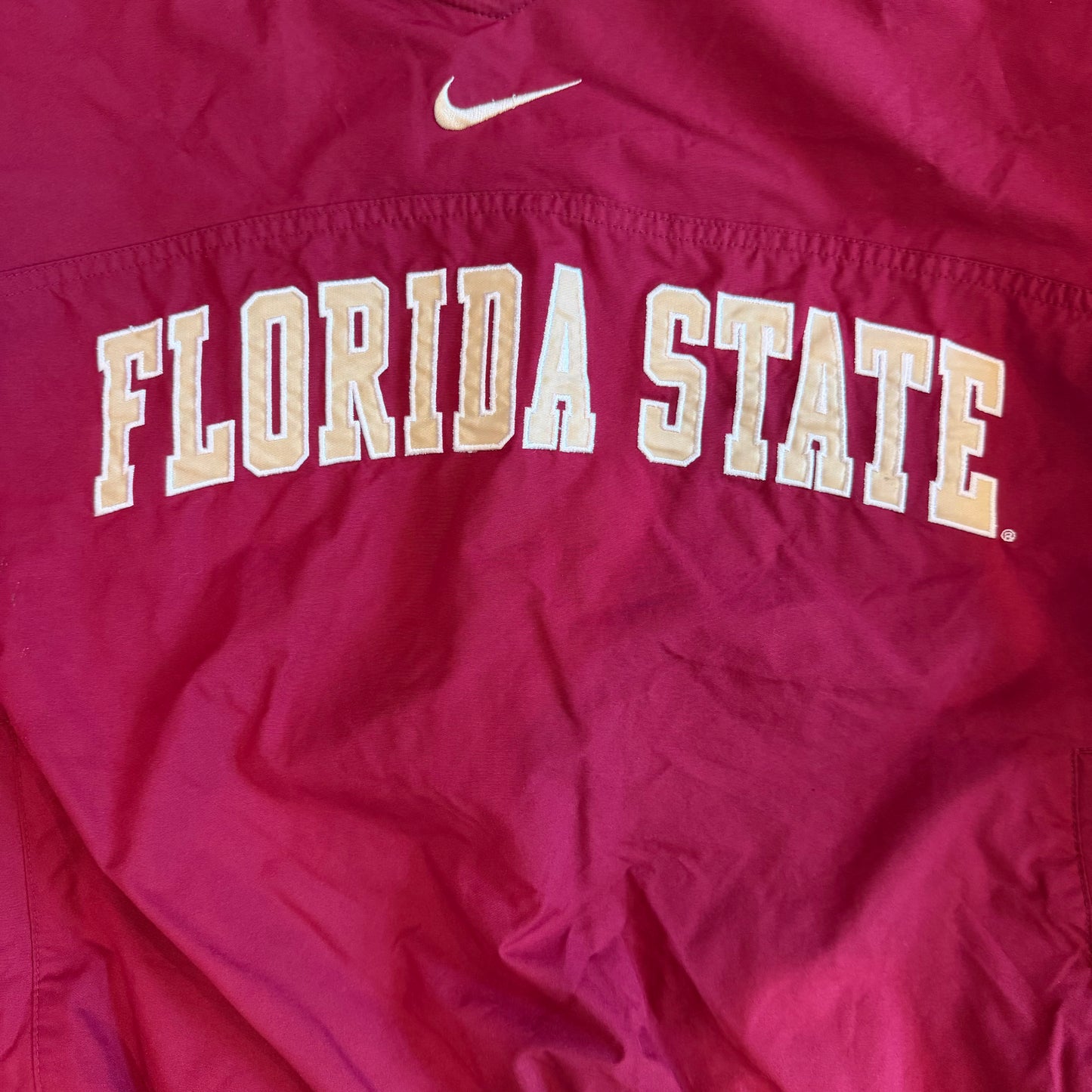 (L) Vintage 2000s Nike Florida State Seminoles Center Swoosh Pullover Windbreaker