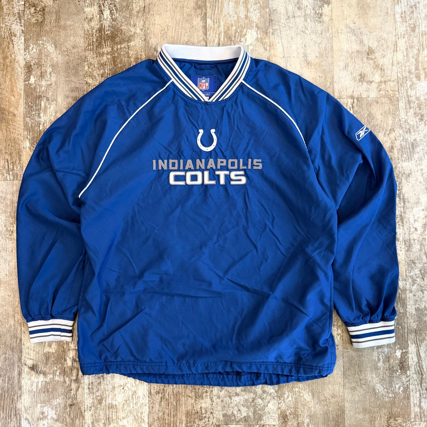 (M) Indianapolis Colts NFL Blue Pullover Windbreaker