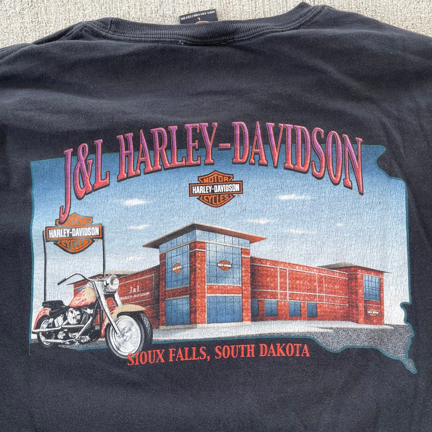 (M) 00s Harley Davidson 'Sioux Falls' Long Sleeve Tee