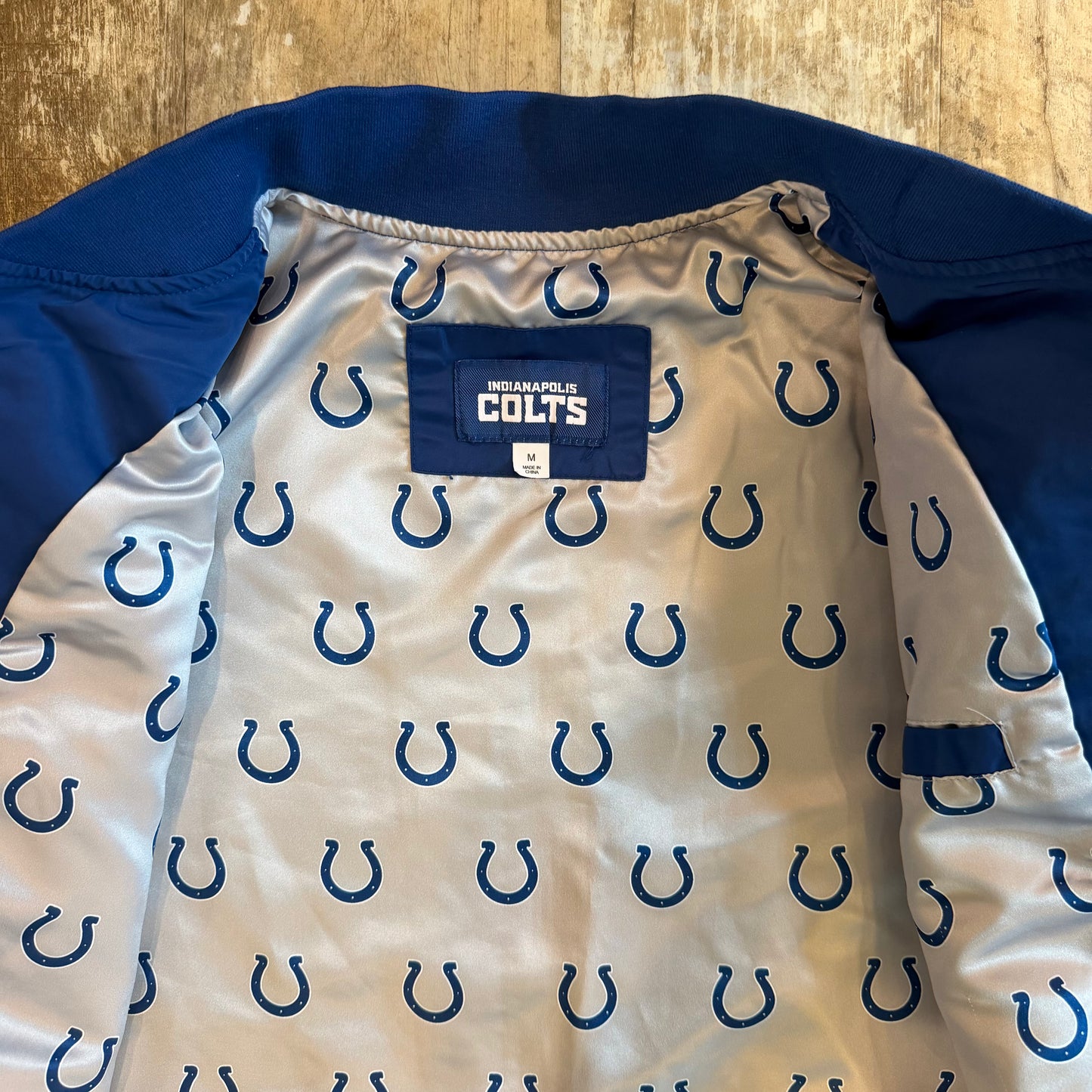 (M) Indianapolis Colts NFL Blue Bomber Jacket