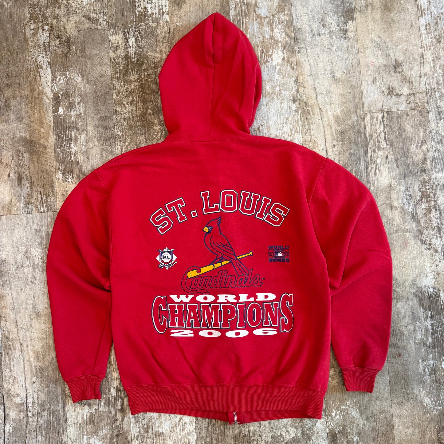(S) Vintage 2006 St. Louis Cardinals World Series Champions Full Zip Hoodie