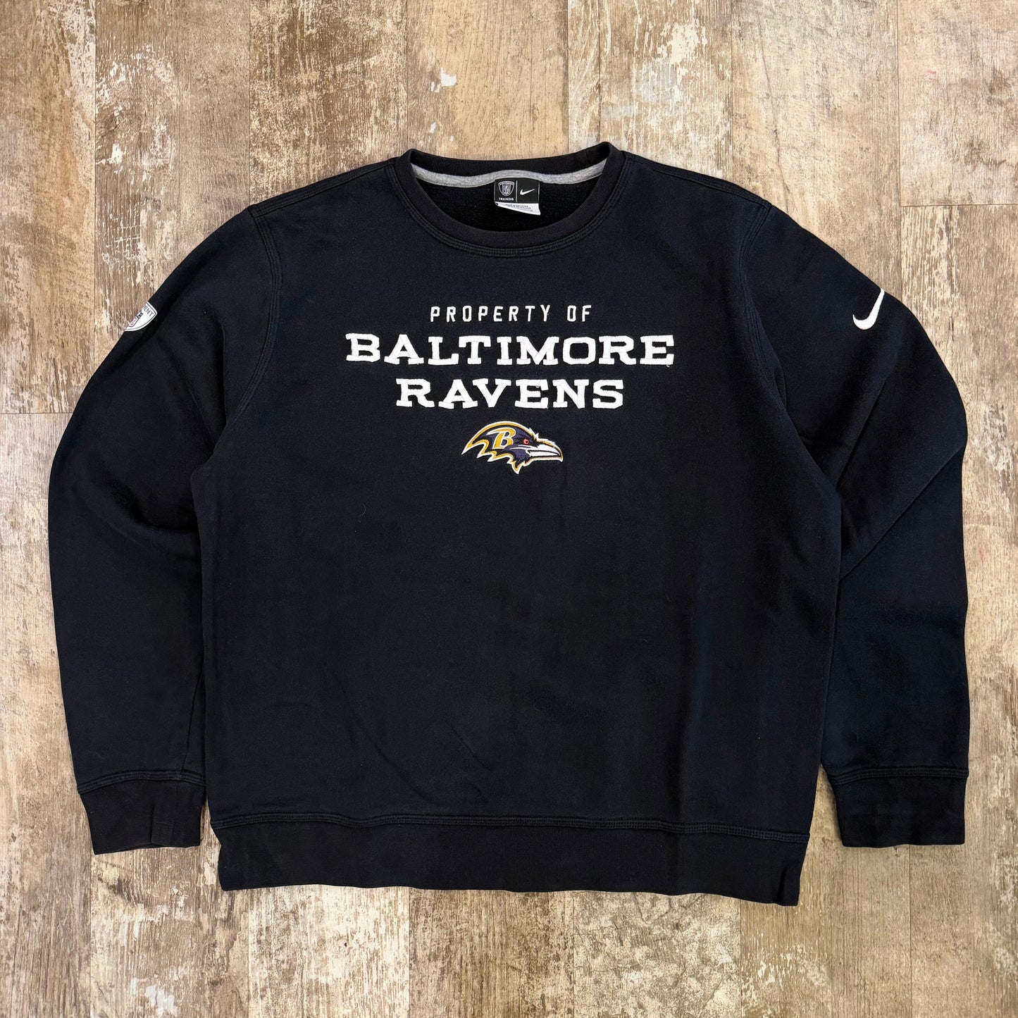 (M/L) Nike Baltimore Ravens Embroidered Crewneck