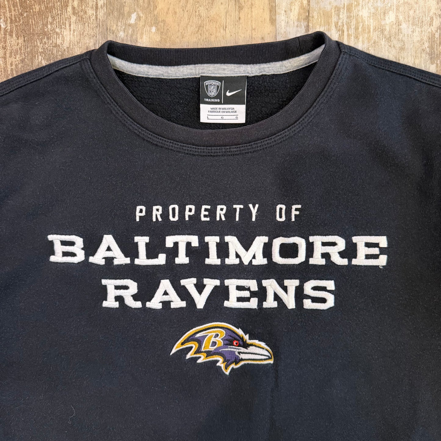 (M/L) Nike Baltimore Ravens Embroidered Crewneck