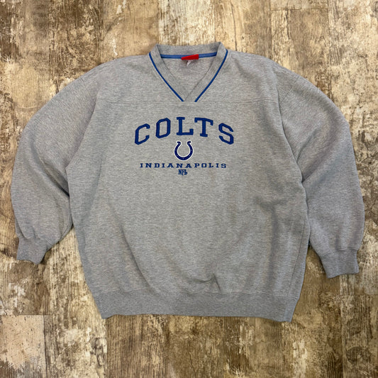(L) Vintage 2000s Indianapolis Colts Gray NFL Crewneck