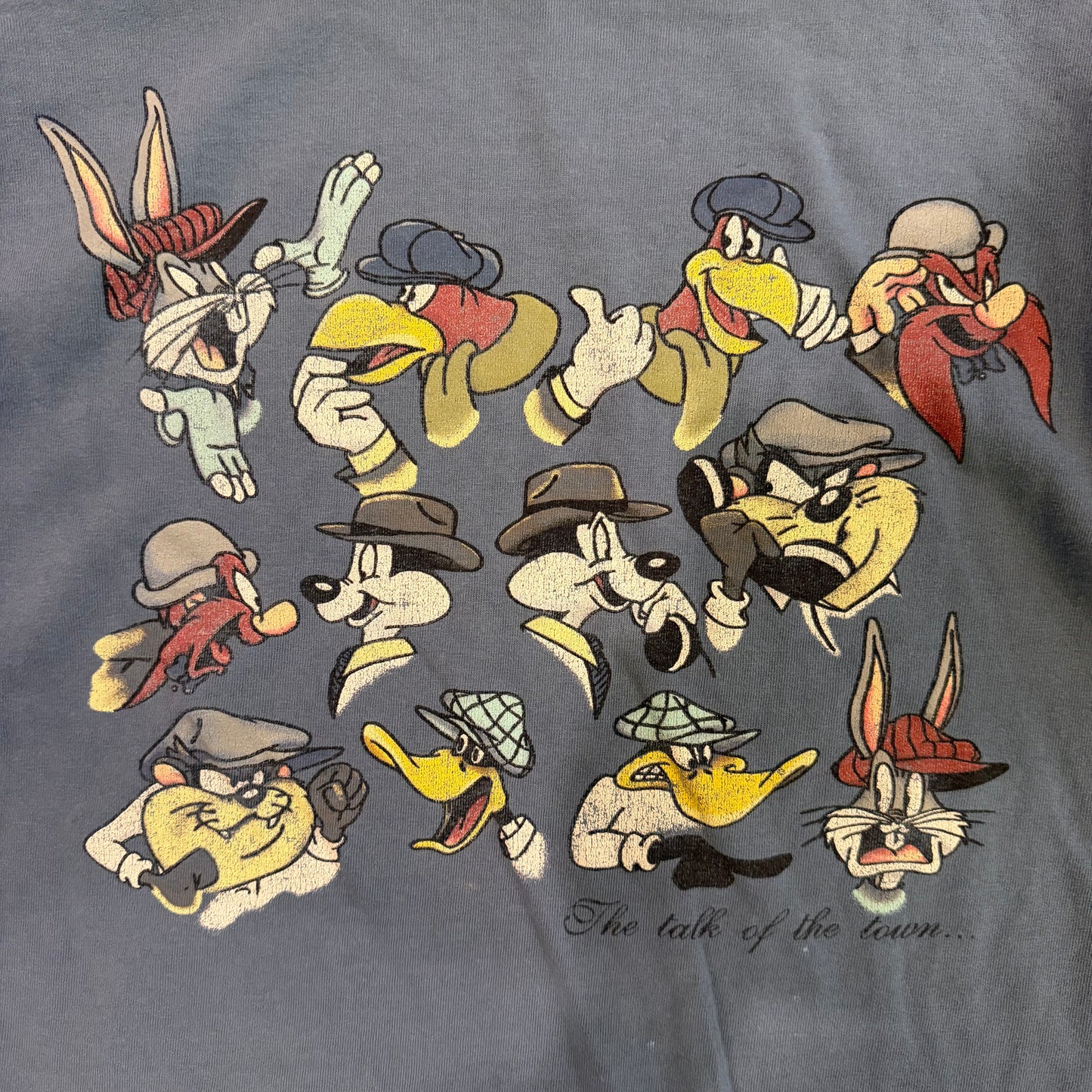 (L) Vintage 1999 Looney Tunes Gangsters "Talk of the Town" Long Sleeve Shirt