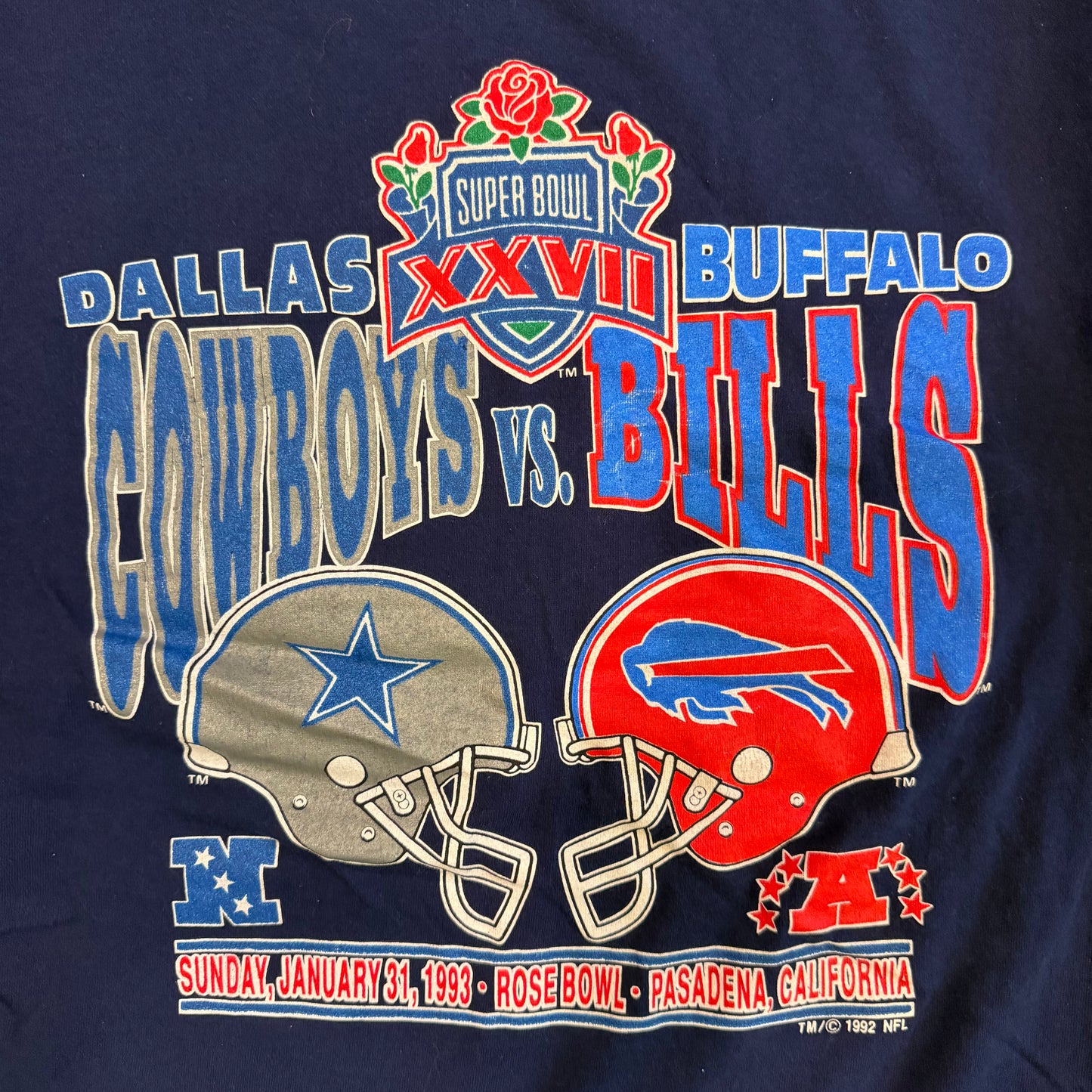 (XL) Vintage 1993 Super Bowl XXVII Cowboys vs Bills Shirt