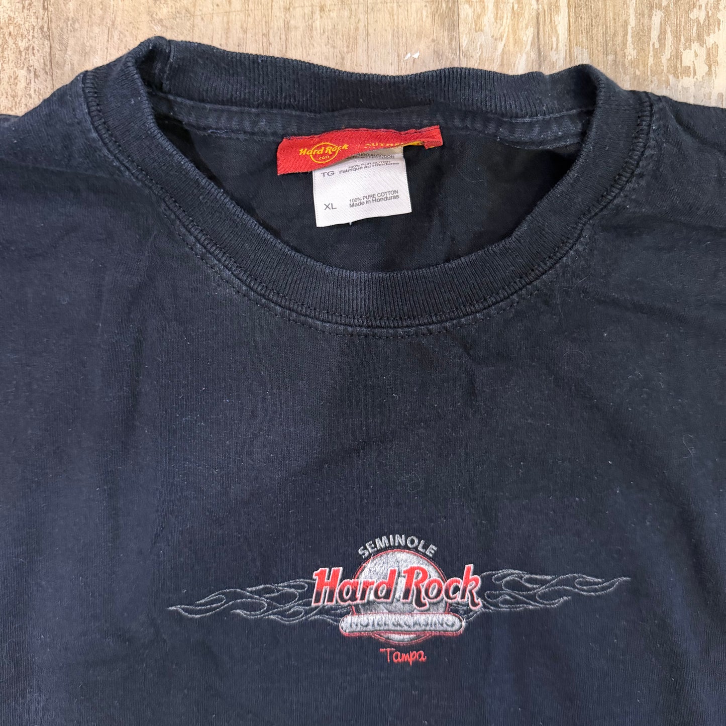 (L/XL) 2000s Hard Rock Casino Tampa Biker Long Sleeve Flames Shirt