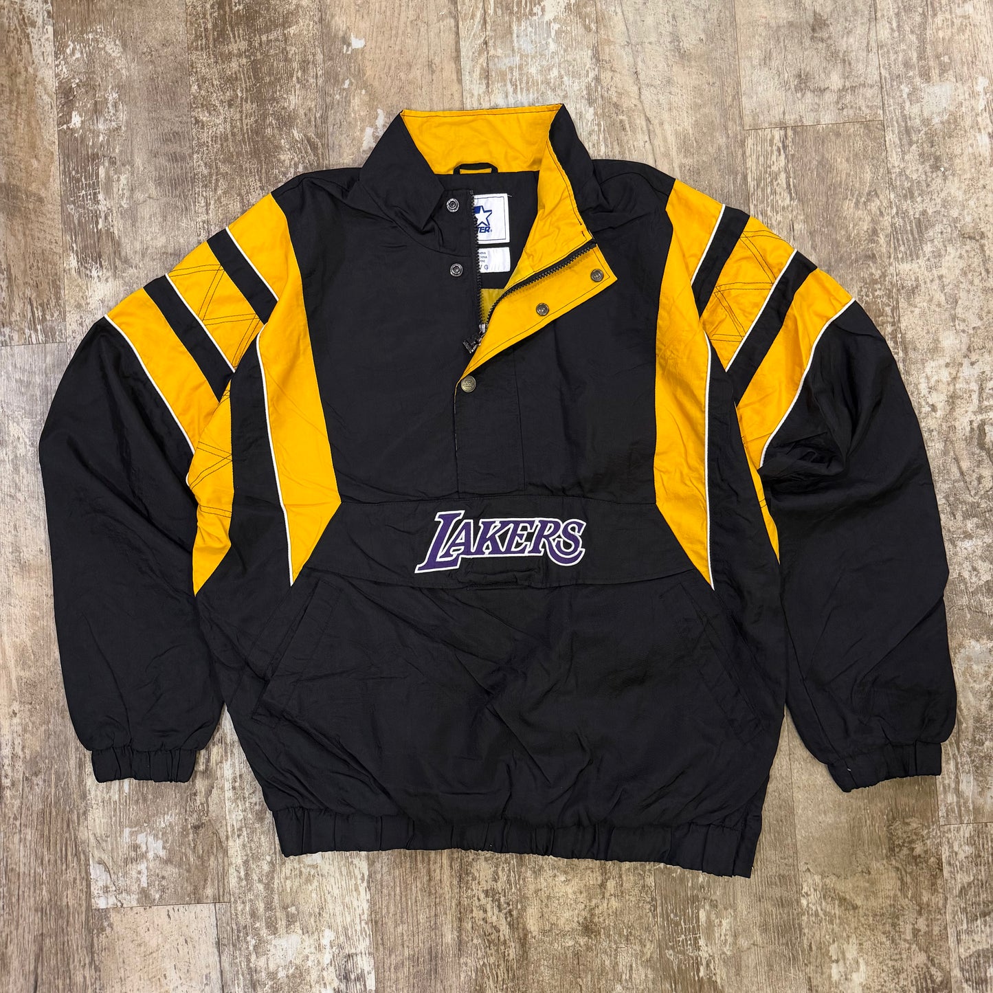 (L) Vintage 1990s Starter Los Angeles Lakers Pullover Jacket