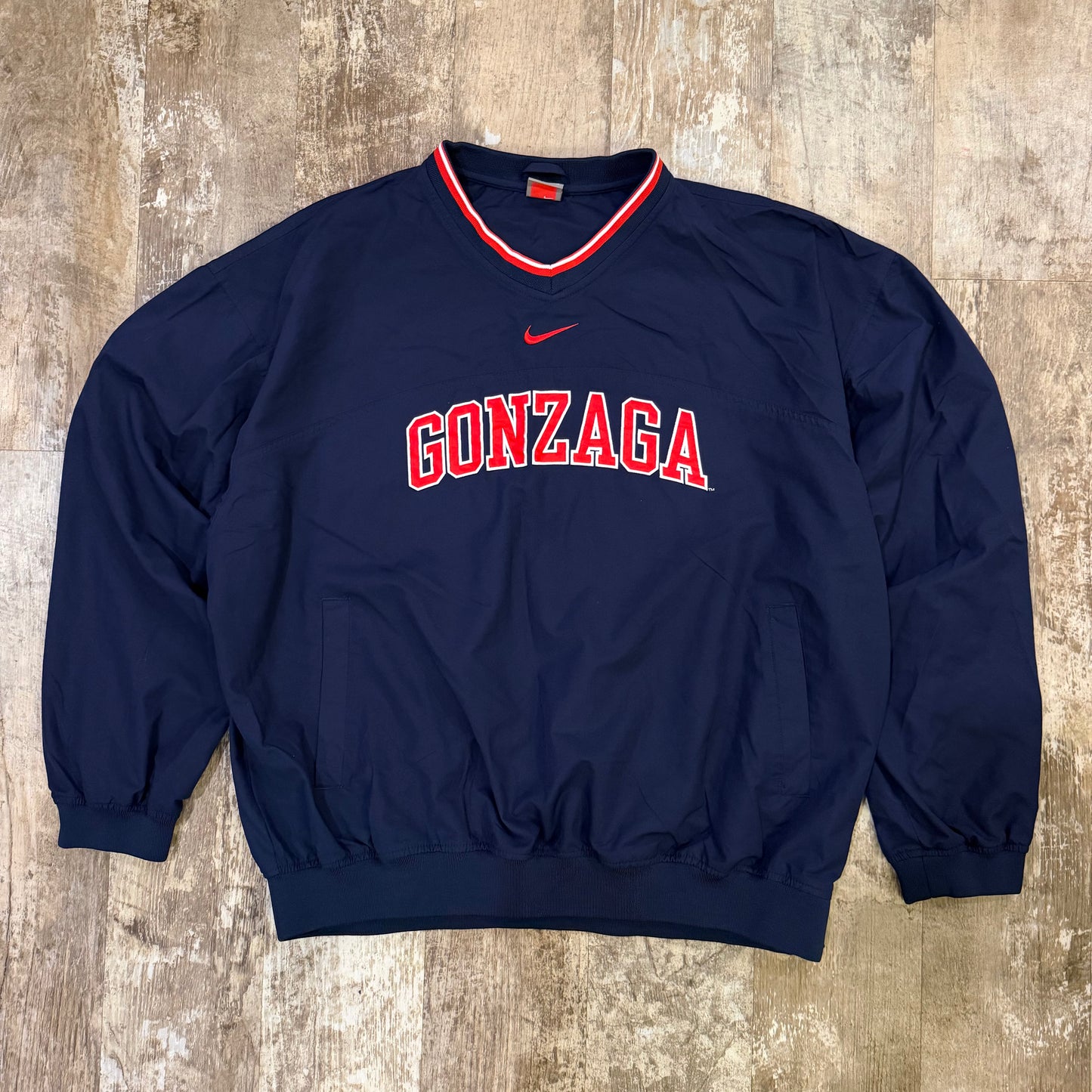 (L/XL) Vintage 2000s Gonzaga Nike Center Swoosh Pullover Windbreaker