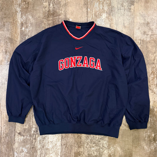 (L/XL) Vintage 2000s Gonzaga Nike Center Swoosh Pullover Windbreaker