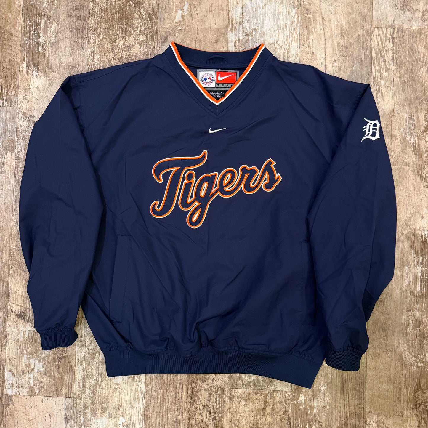(M/L) Vintage 2000s Nike Detroit Tigers Center Swoosh Pullover Windbreaker