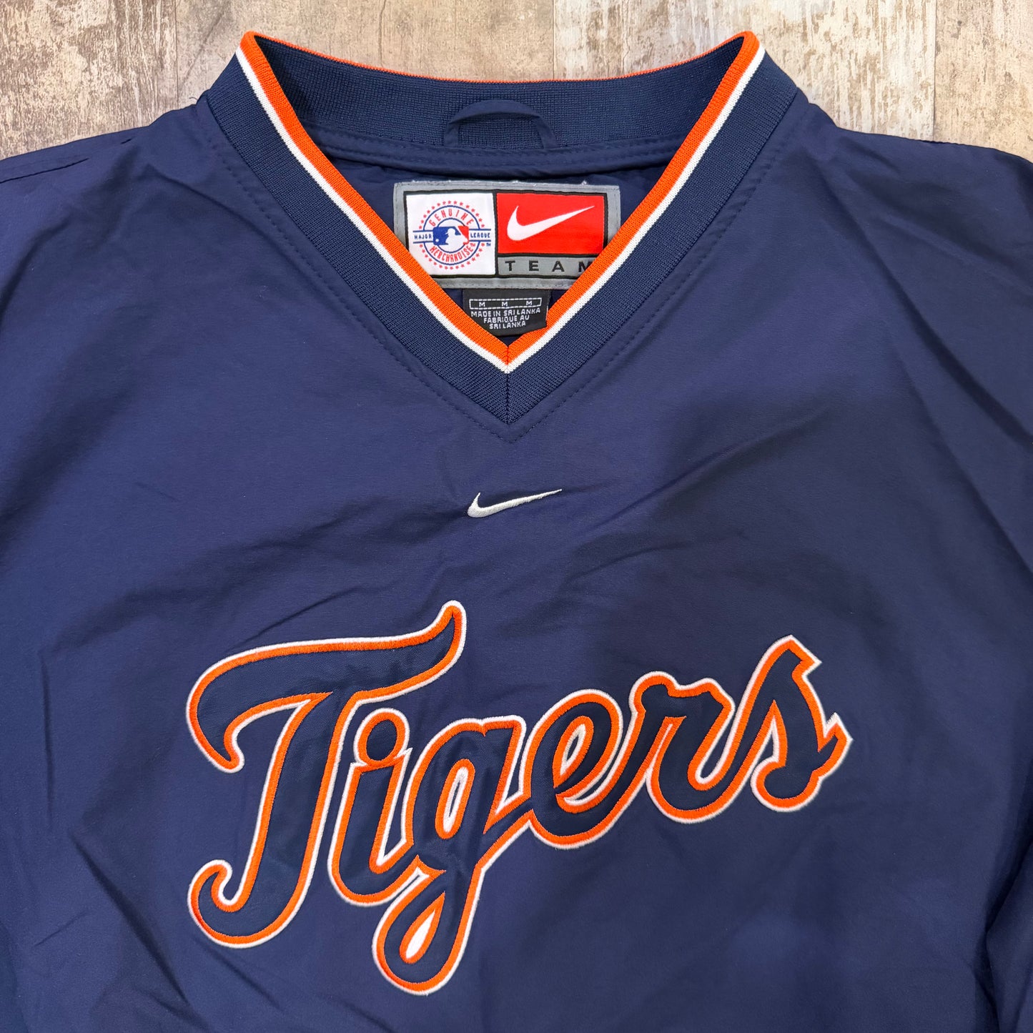 (M/L) Vintage 2000s Nike Detroit Tigers Center Swoosh Pullover Windbreaker