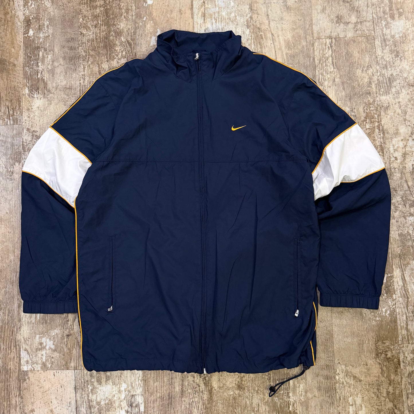 (L/XL) Vintage 2000s Nike Navy Blue Full Zip Windbreaker Jacket