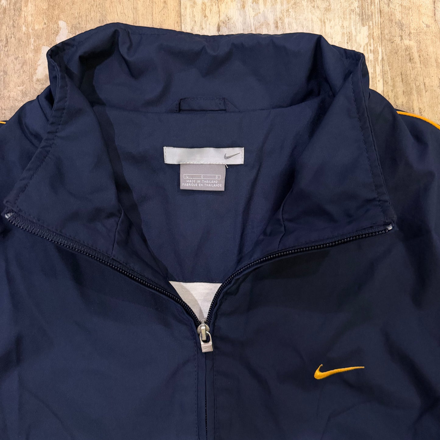 (L/XL) Vintage 2000s Nike Navy Blue Full Zip Windbreaker Jacket