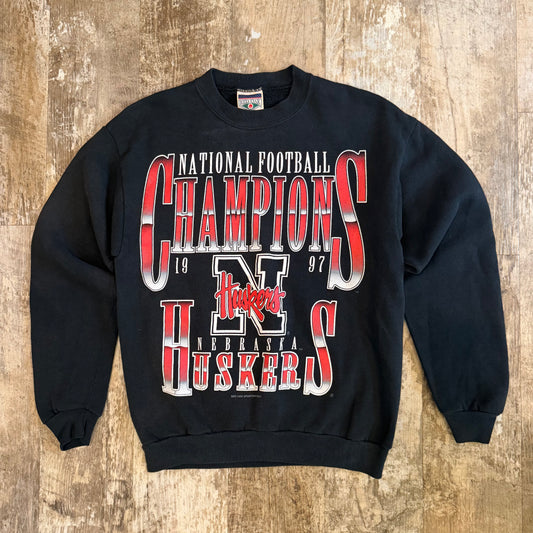 (S) Vintage 1997 University of Nebraska Huskers Champions Crewneck