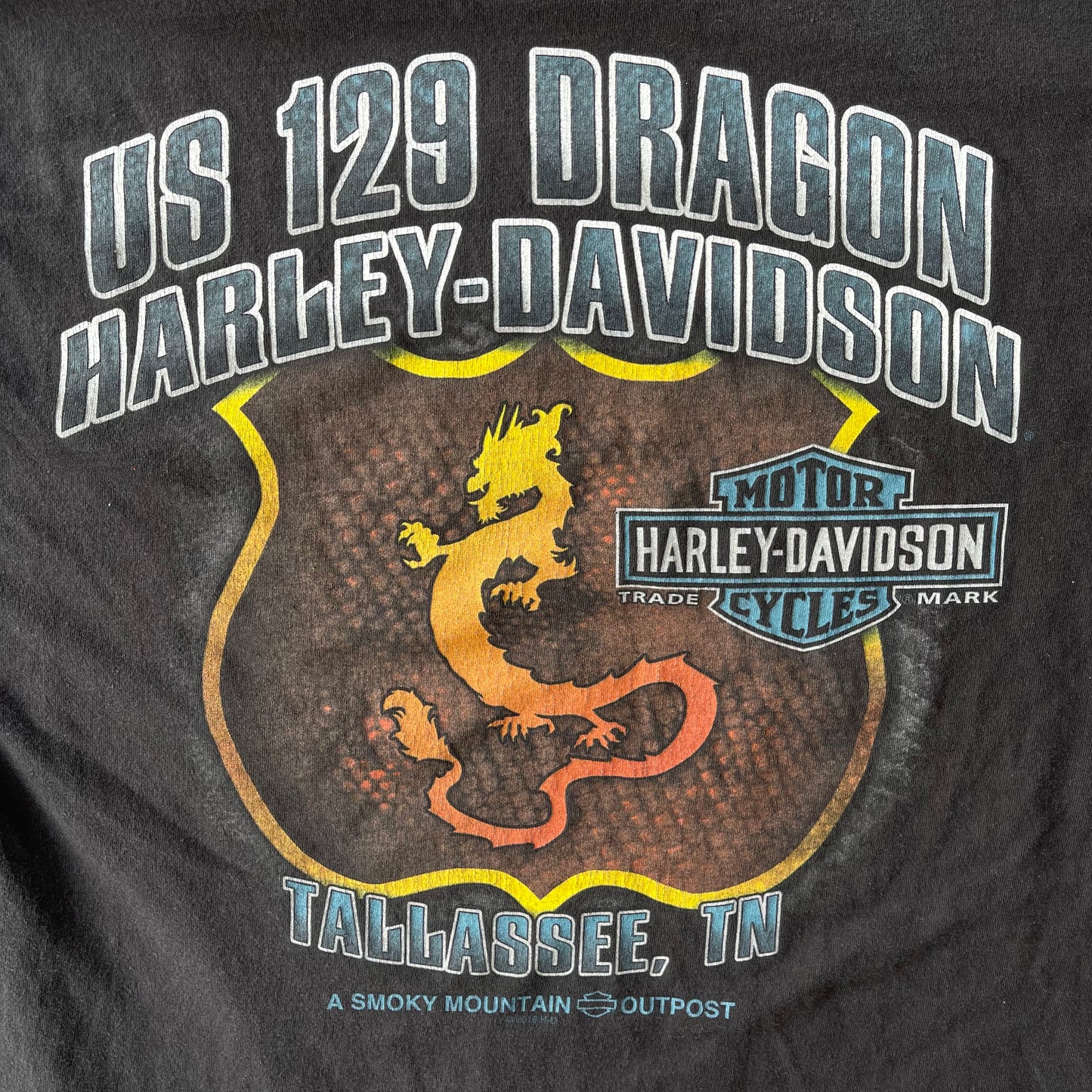 (L) Harley Davidson Girl/Dragon Motorcycle Tee