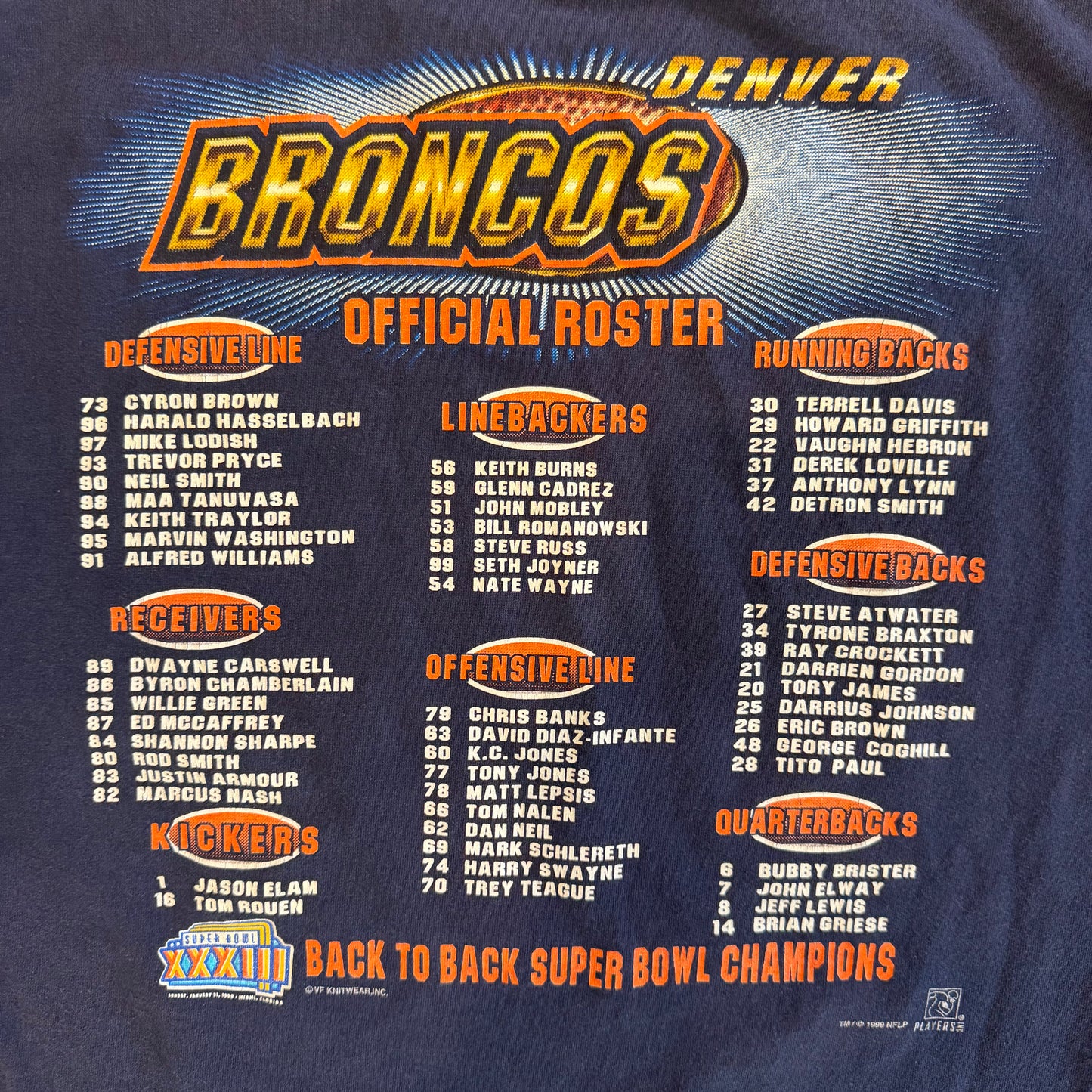(M/L) Vintage 1999 Denver Broncos Champions Shirt