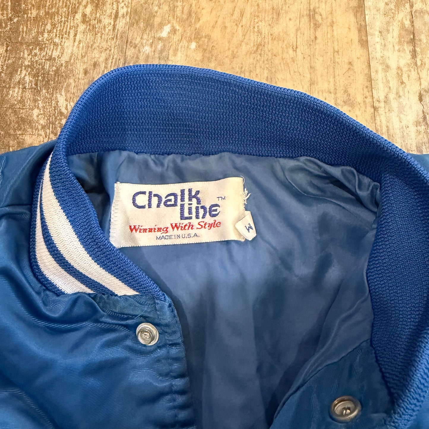 (S) 1980s Chalk Line KC Royals MLB Satin Bomber Jacket