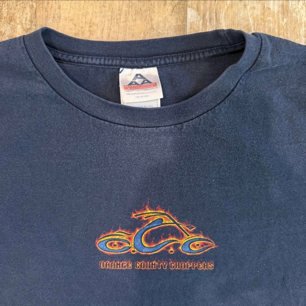 (2XL) Vintage 2000s Orange County Choppers Flaming Cross Shirt