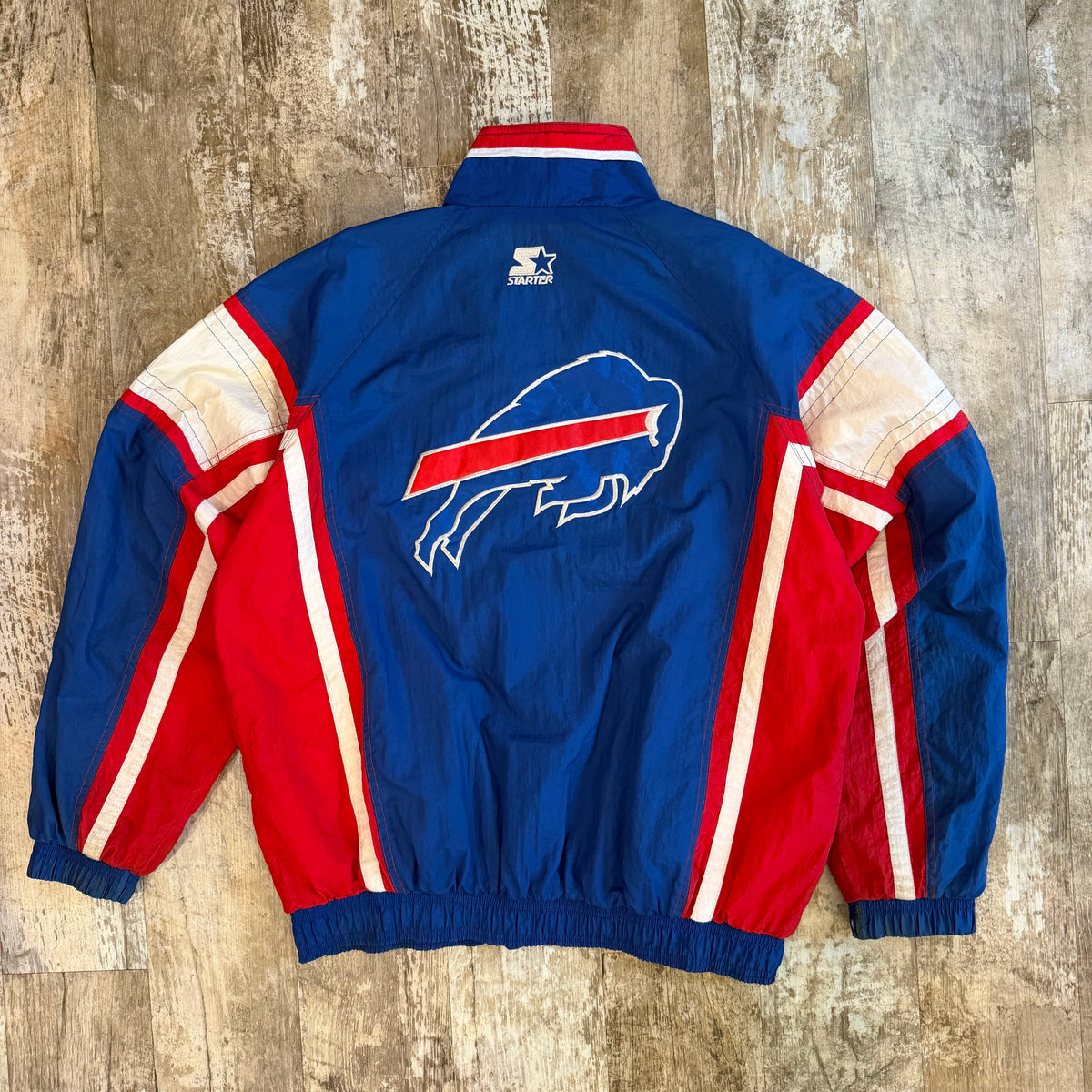 (L) Vintage 90s Buffalo Bills Starter Full Zip Windbreaker Jacket
