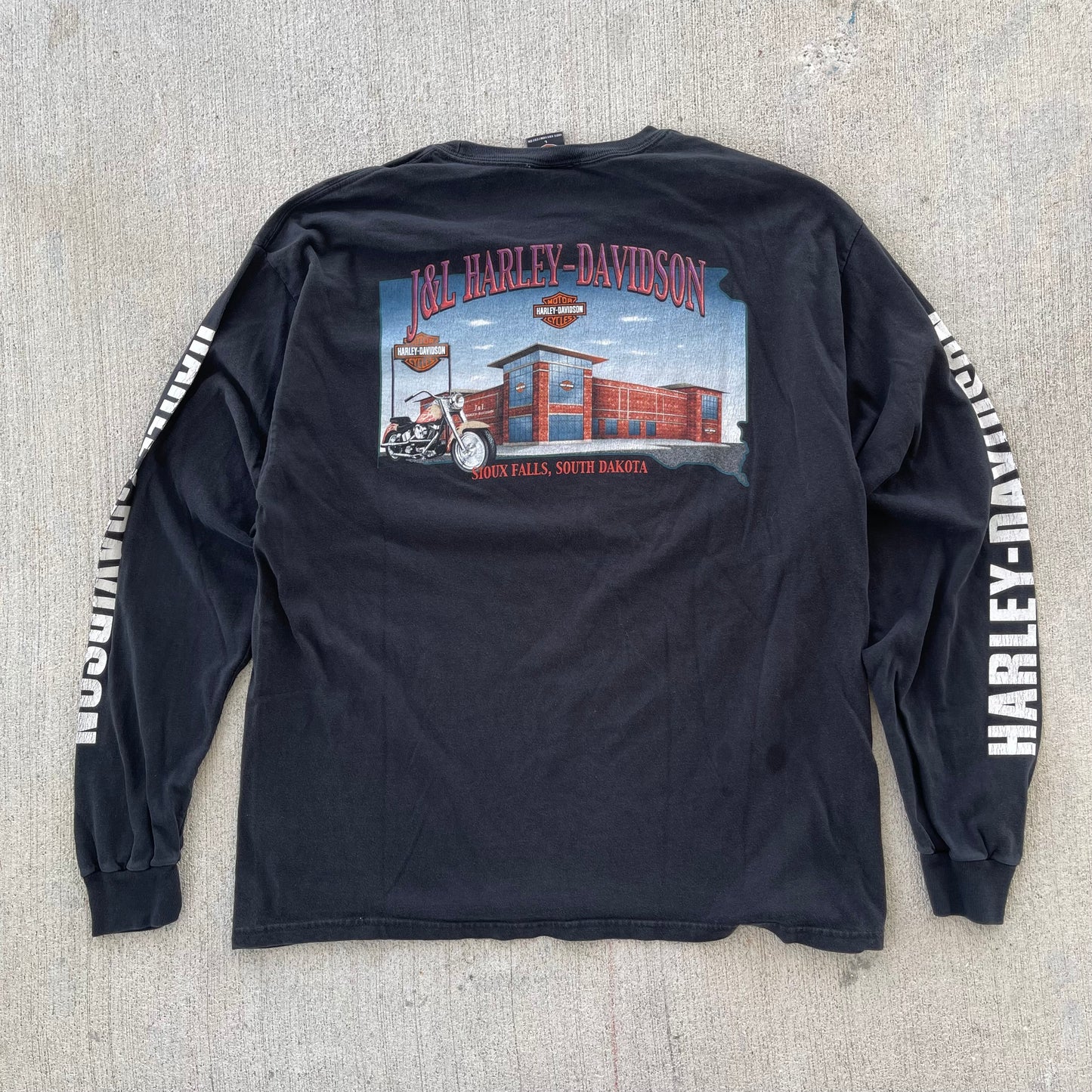 (M) 00s Harley Davidson 'Sioux Falls' Long Sleeve Tee