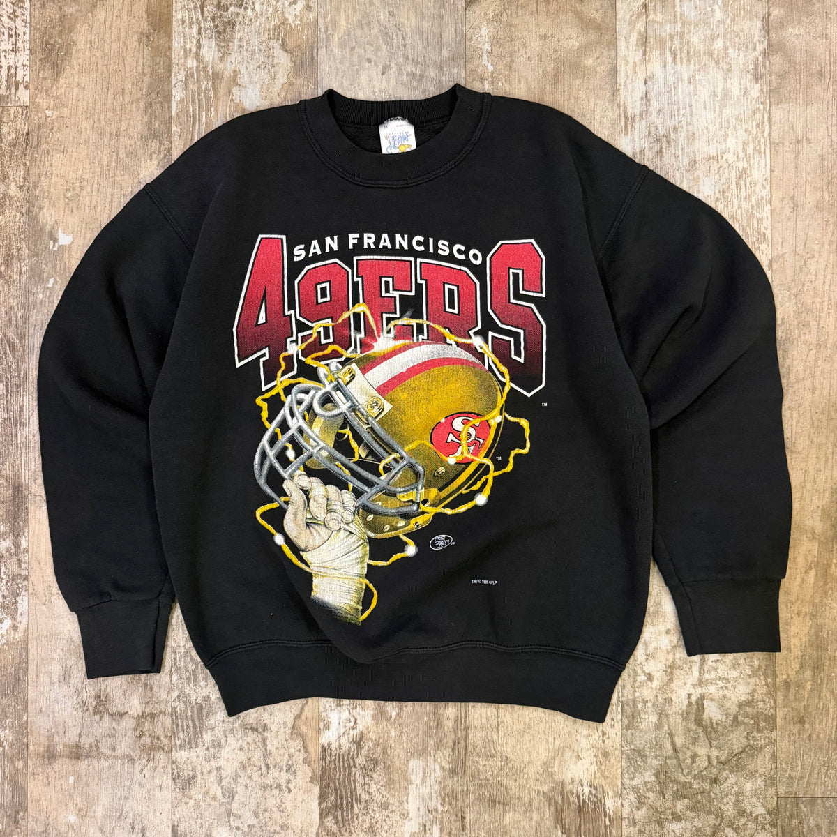 (S/M) Vintage 1995 San Francisco 49ers Lightning Helmet Crewneck