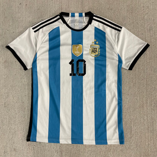(L) 2022 FIFA Argentina 'Lionel Messi' Soccer Jersey