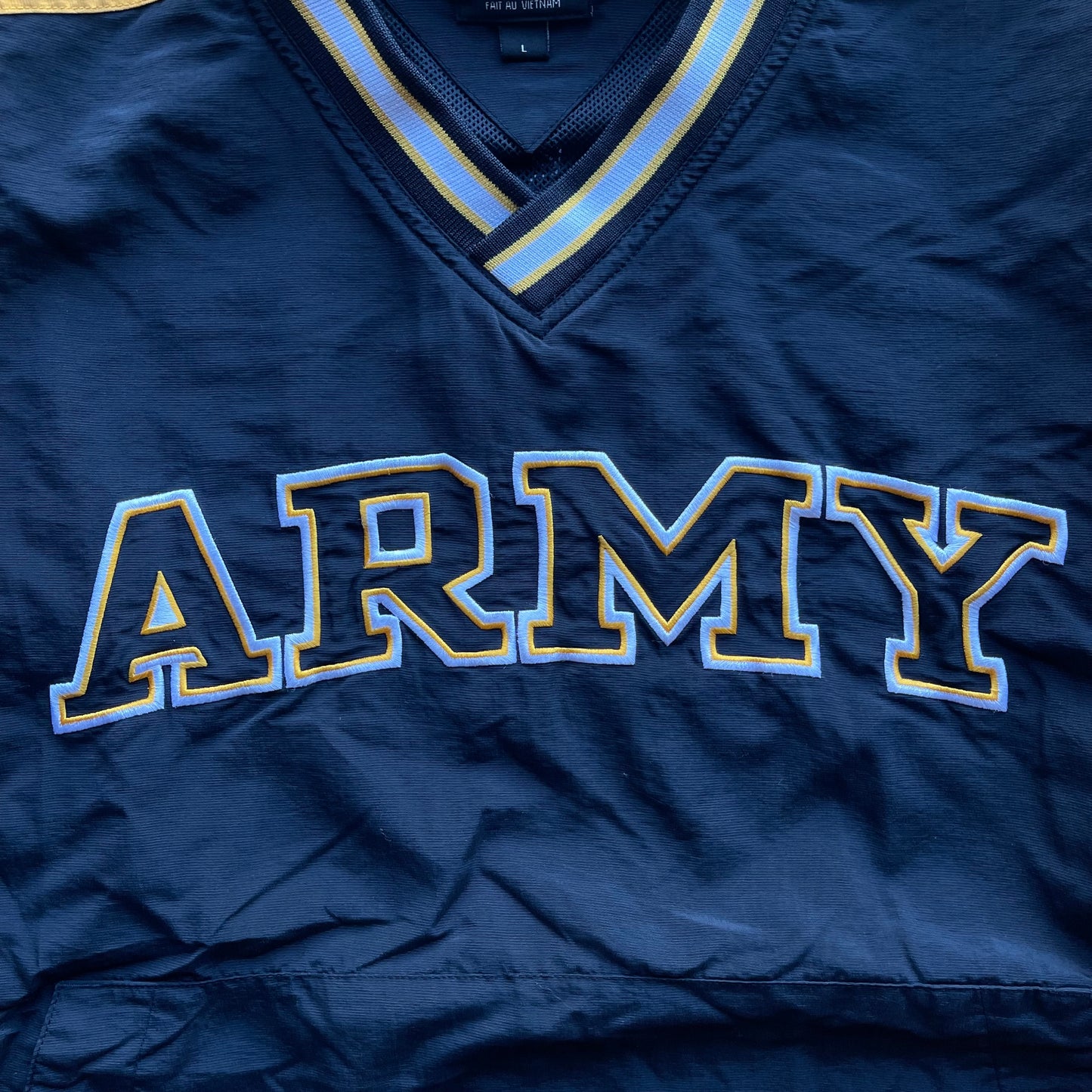 (L) Vintage Army Embroidered Pullover Windbreaker
