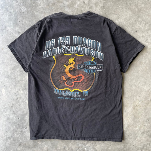 (L) Harley Davidson Girl/Dragon Motorcycle Tee