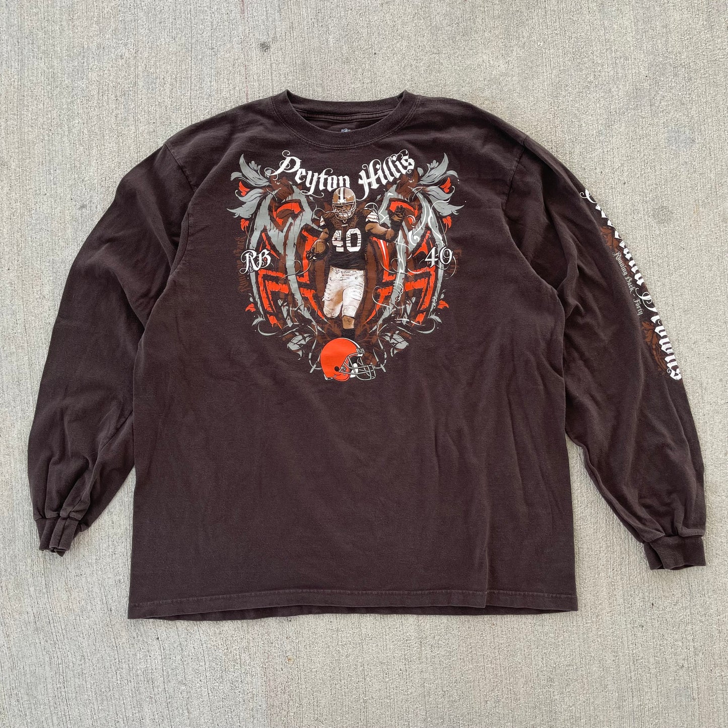 (L/XL) 00s Peyton Hillis Cleveland Browns Long Sleeve Tee