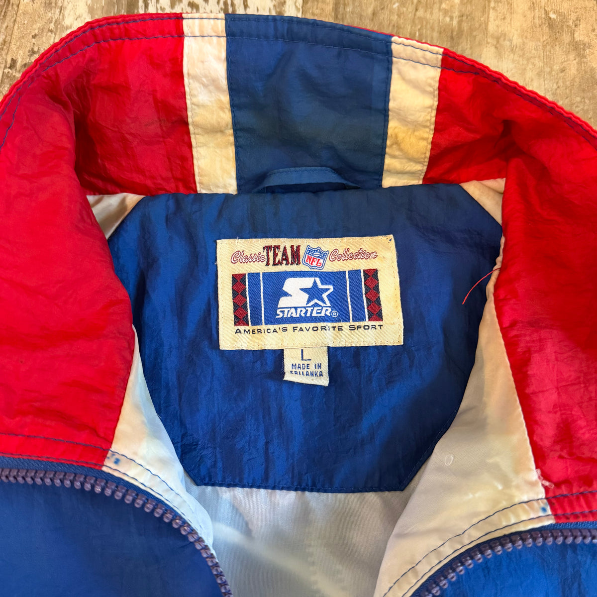 (L) Vintage 90s Buffalo Bills Starter Full Zip Windbreaker Jacket