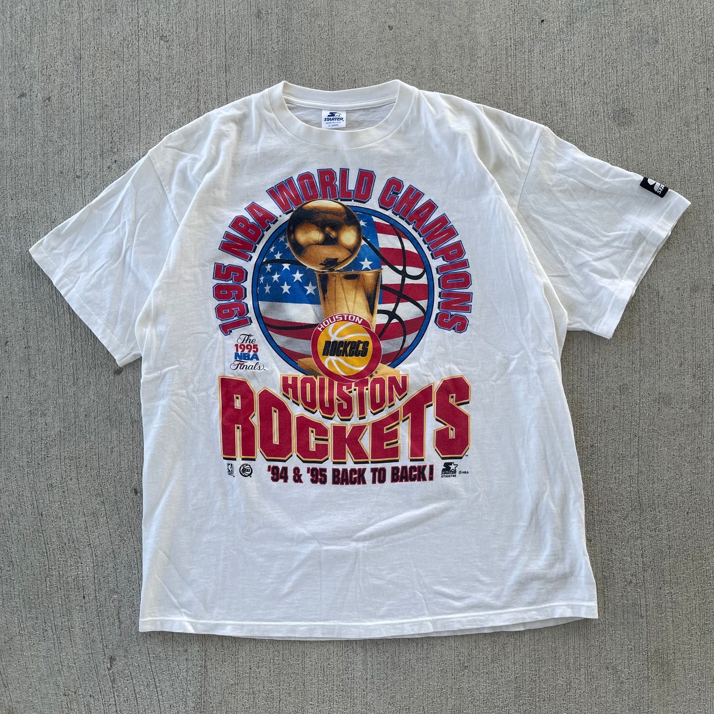 (L/XL) 1995 Houston Rockets Back to Back Champions Tee