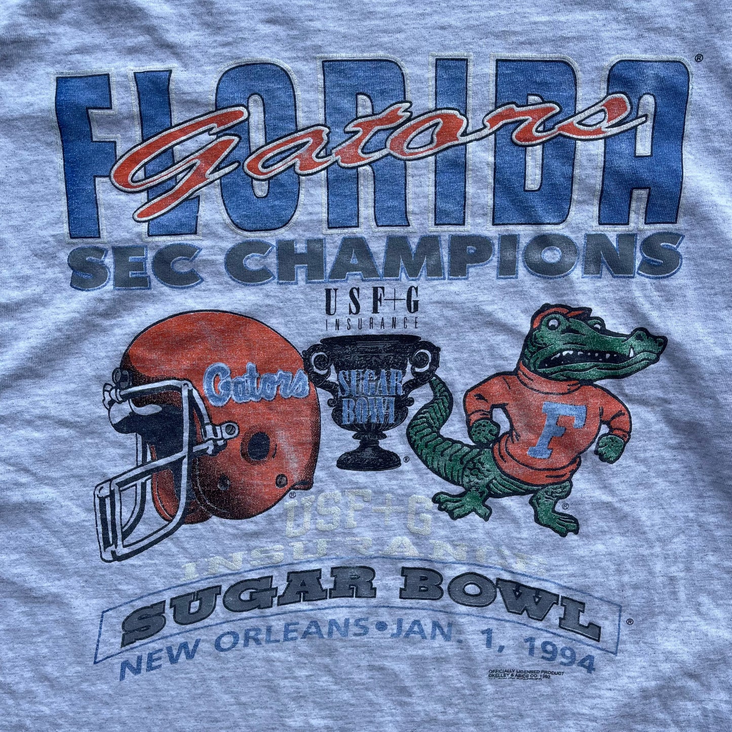 (L/XL) '94 University of Florida Gators Sugar Bowl Champions Long Sleeve Tee
