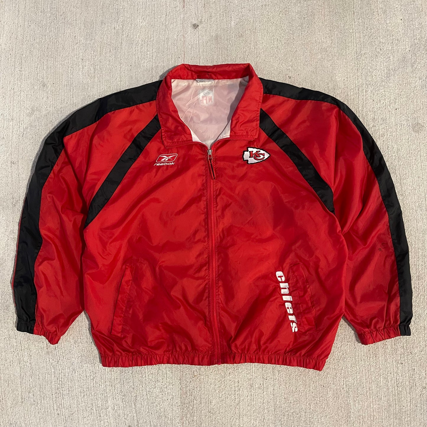 (L/XL) 90s Kansas City Chiefs Windbreaker