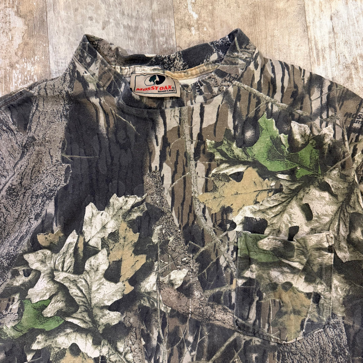 (L) Vintage 00s Mossy Oak Hunting Camo Long Sleeve Shirt