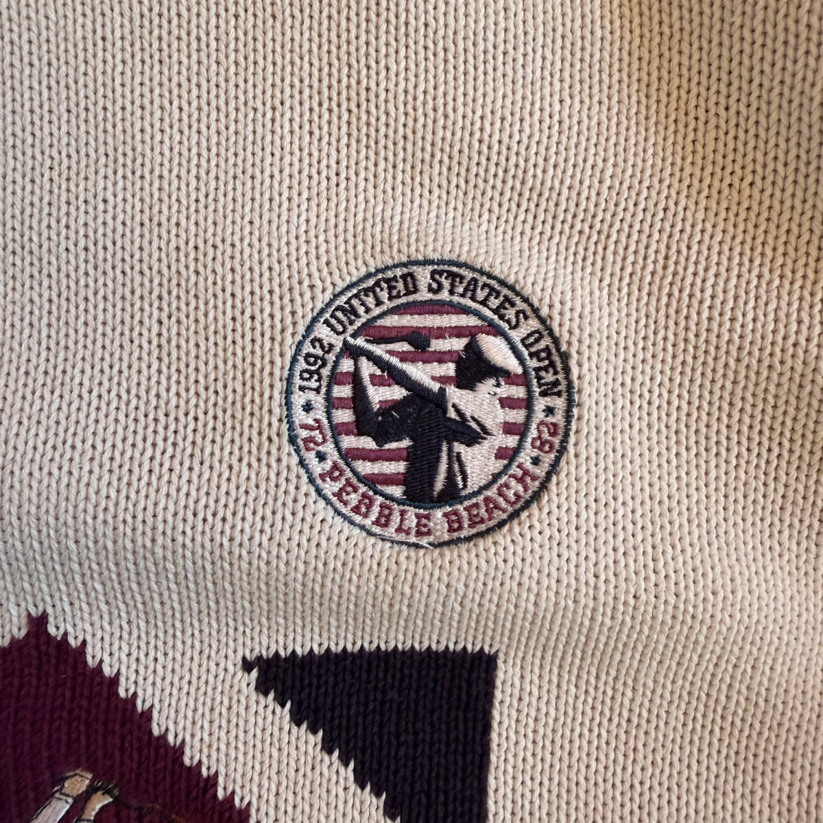 (L) Vintage 1992 U.S. Open Pebble Beach Golf Sweater