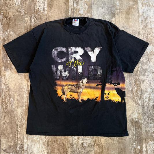 (XL) Vintage 90s Cry of the Wild All Over Print Wolf Nature Shirt