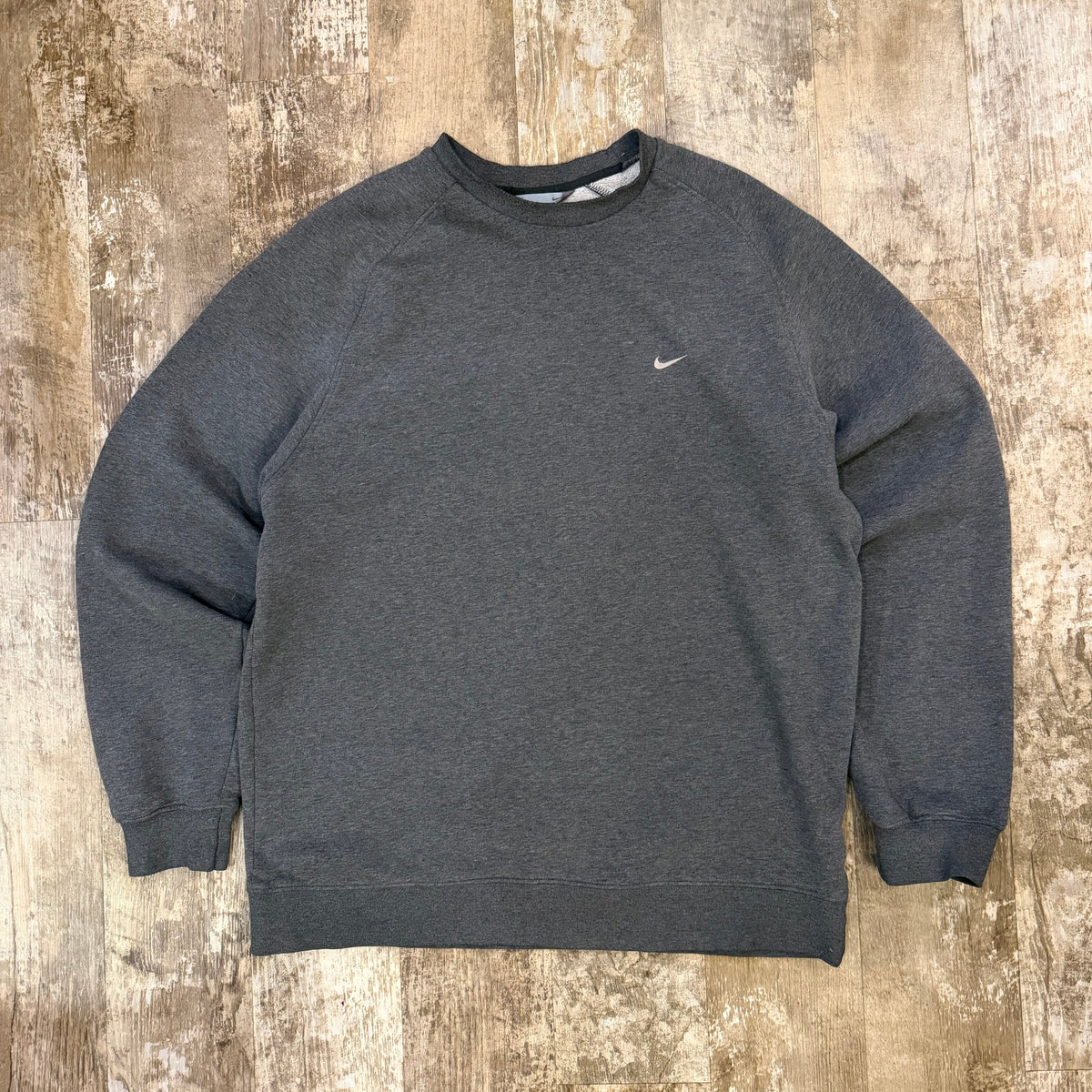 (XL) Vintage 2000s Nike Mini Swoosh Dark Grey Crewneck