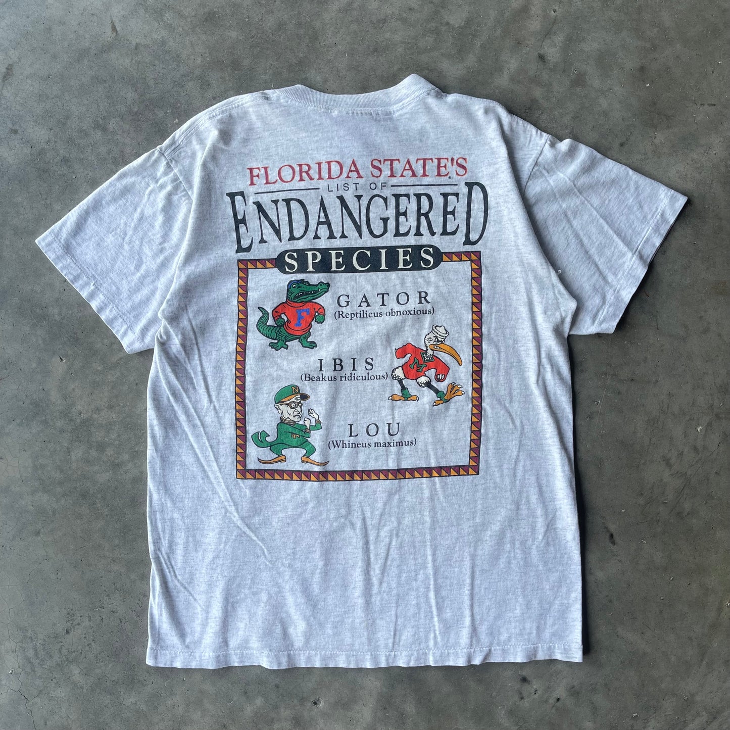 (M) 90s FSU "Endangered Species" Funny Rivalry Tee