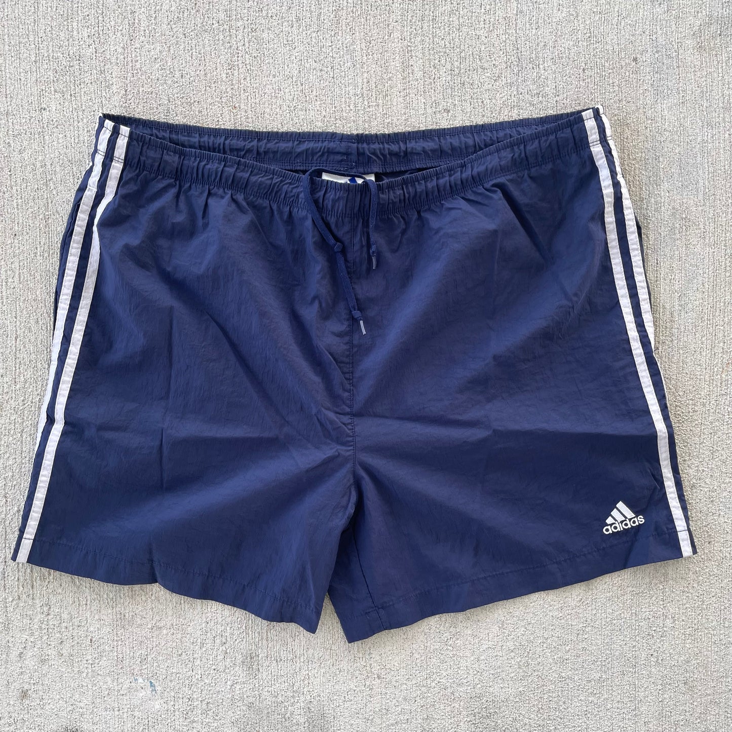 (L/XL) 90s Adidas Navy Blue Track Shorts