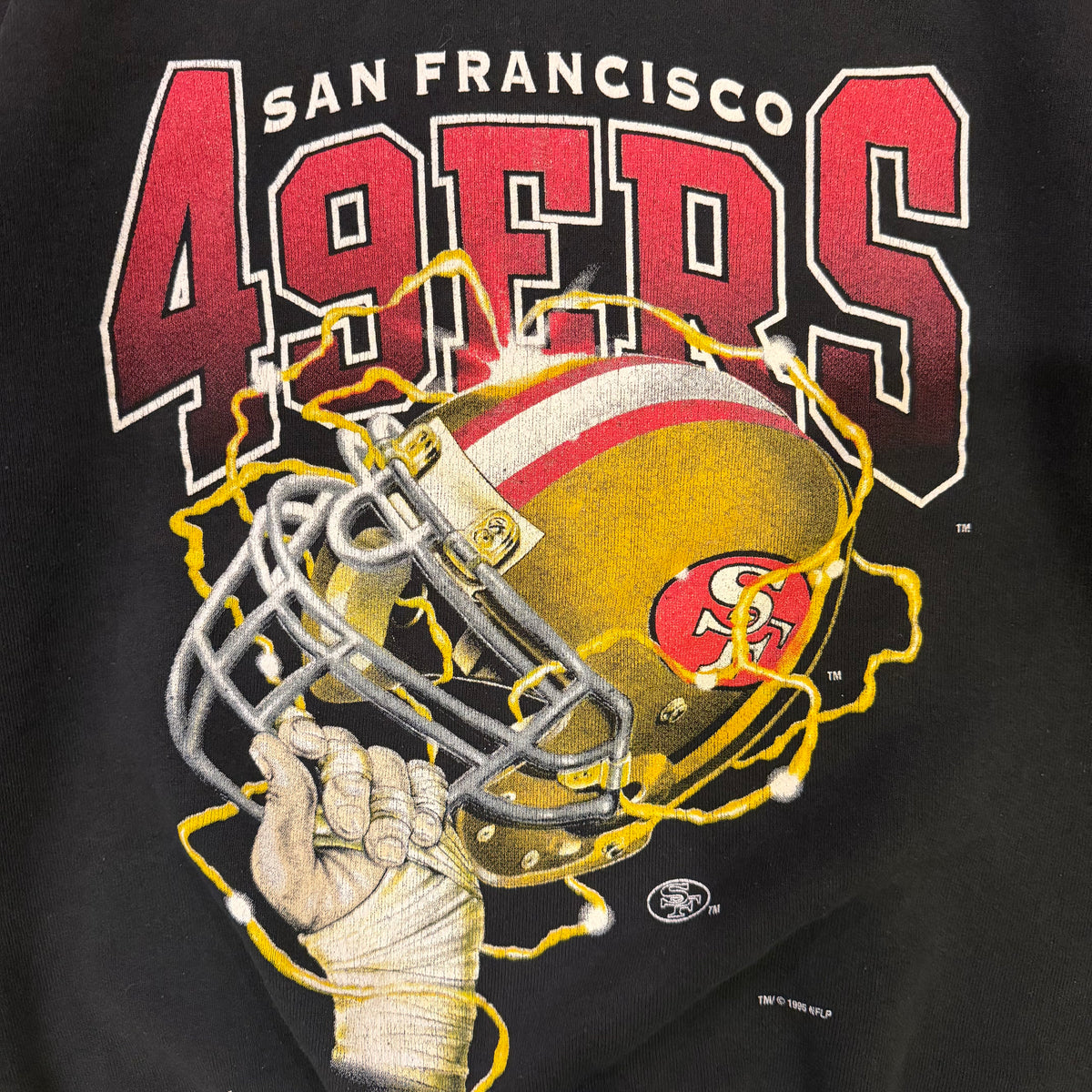 (S/M) Vintage 1995 San Francisco 49ers Lightning Helmet Crewneck