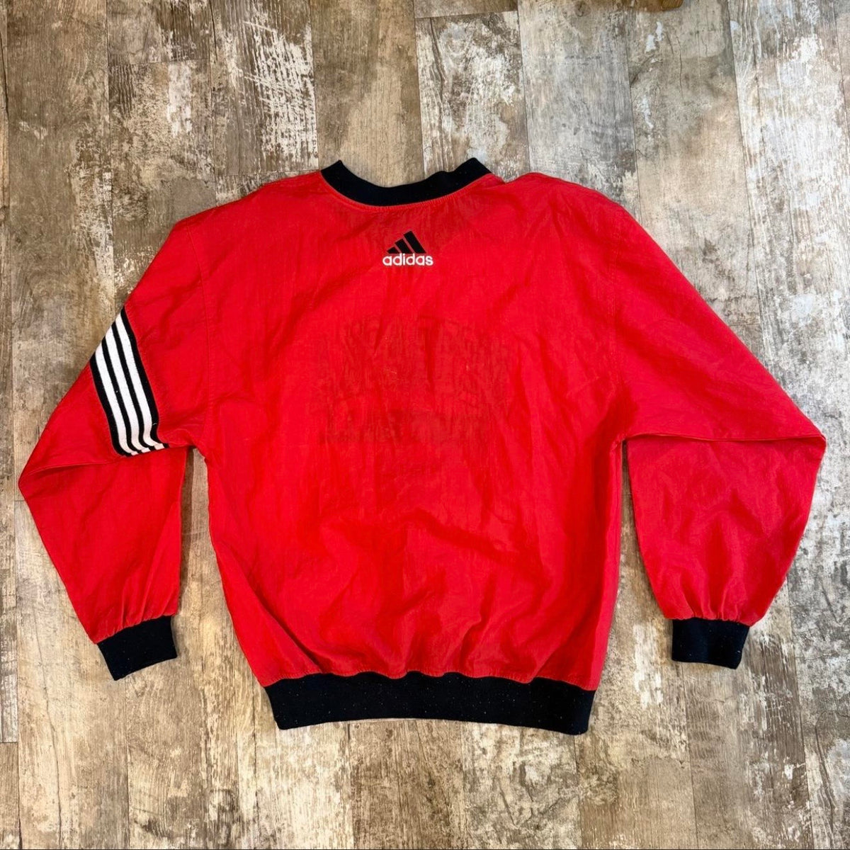 (L) Vintage 1990s Adidas Nebraska Football Pullover Windbreaker