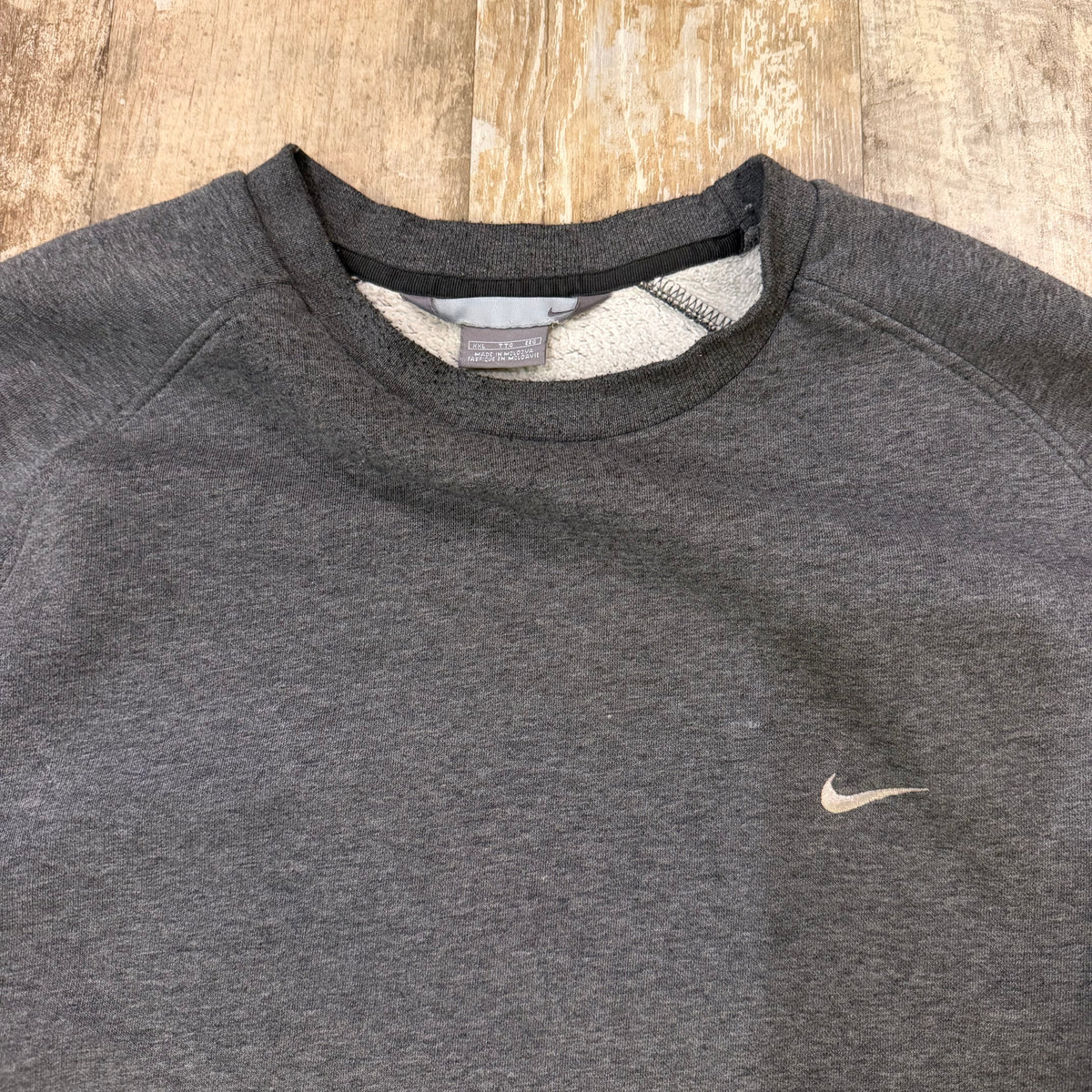 (XL) Vintage 2000s Nike Mini Swoosh Dark Grey Crewneck