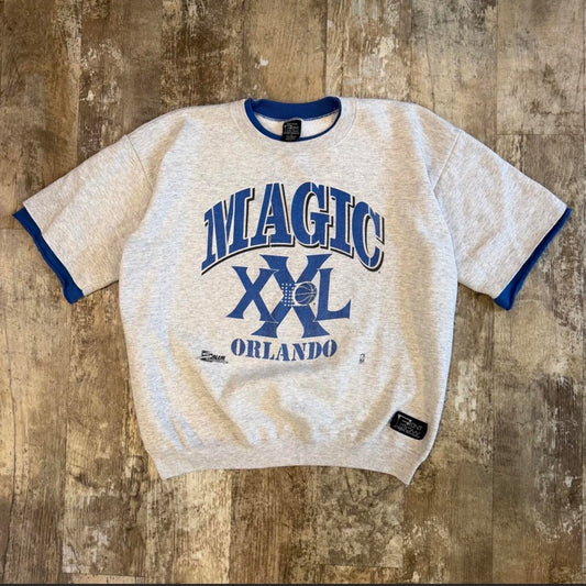(L) Vintage 90s Orlando Magic Short Sleeve Crewneck Sweatshirt