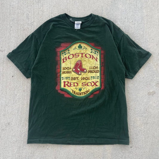 (L) 00s Boston Red Sox 'Irish Tradition' Tee