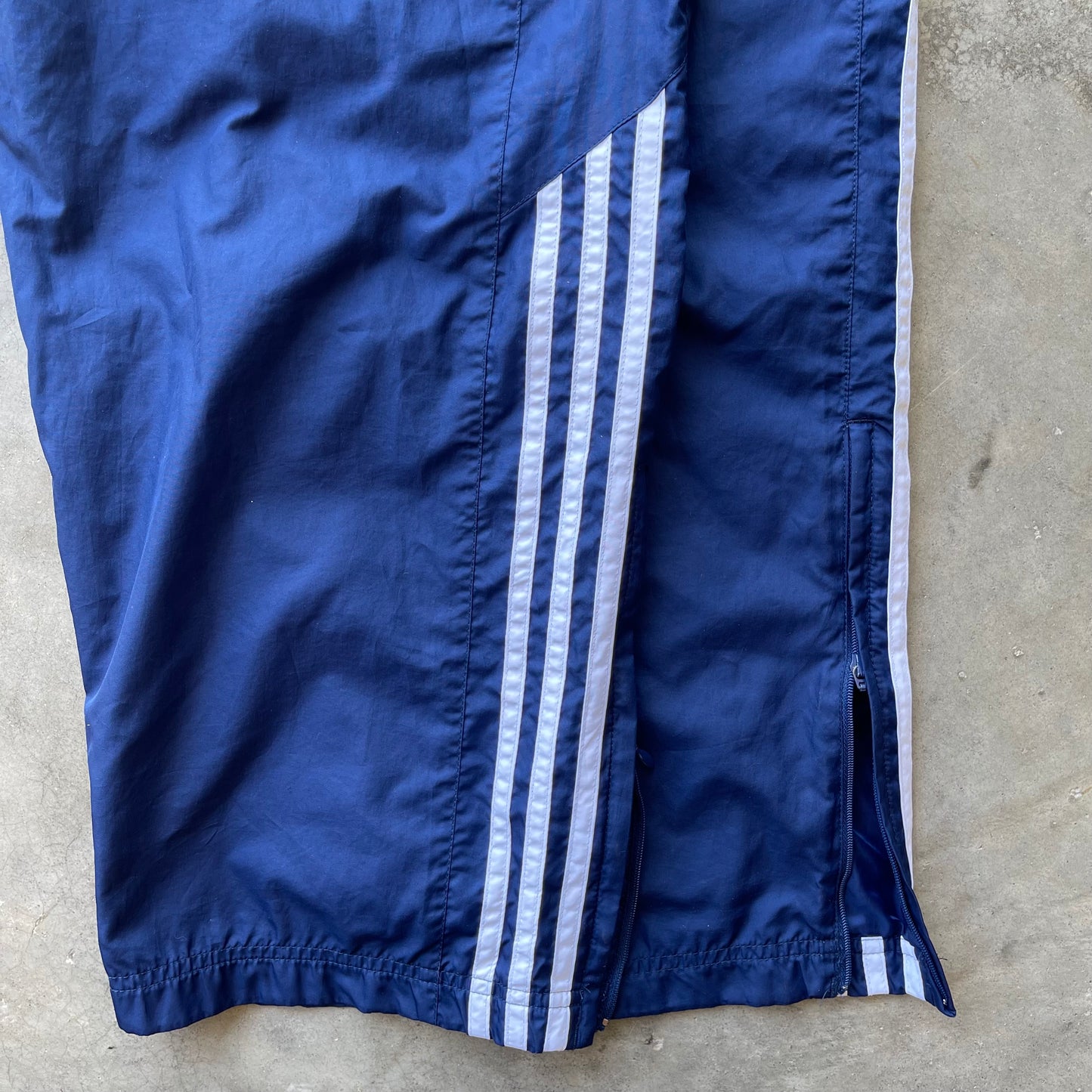 (L) 00s Adidas Navy Blue Straight Leg Spell Out Track Pants